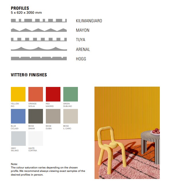 Moove Vitter wall and false ceiling coverings Giallo Rio